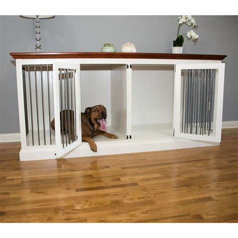 Add to Favorites Triple dog kennel with divider, 3 dog crate, dog cage indoor, wooden dog crates, modern dog. . Extra large dog crate furniture